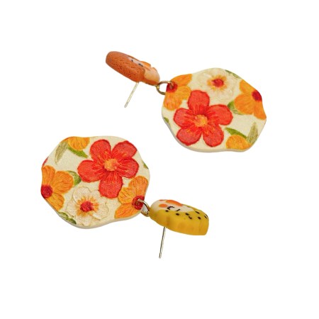 earrings stud plexiglass sleepy flowers 2